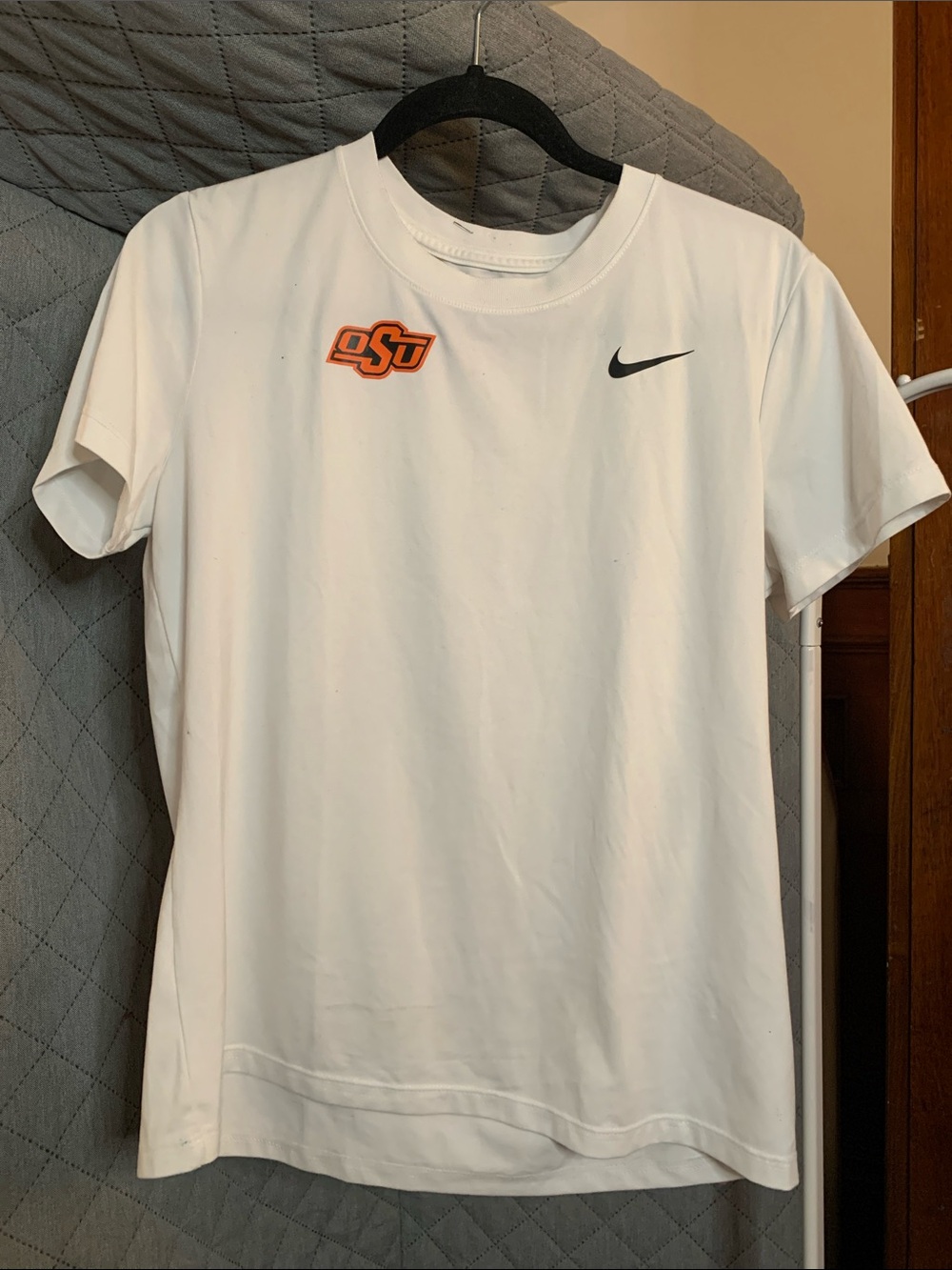 Nike White Short-Sleeve T-Shirt with Orange OSU Patch